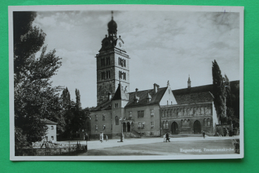 AK Regensburg / 1920-1930er Jahre / St. Emmeram Kirche / Platz / Litfaßsäule